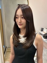 エレノア 梅田店(Eleanor) 艶ブラウン×大人レイヤーセミロング