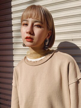 ジュノ 天文館本店(Juno) 【JUNO】切りっぱなしBOB ホワイティベージュ