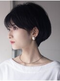 マッシュショート 大人可愛いショートヘア 艶カラー 30代40代
