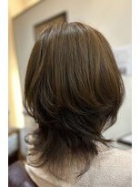 ヘアー グリーン(hair green) くびれボブスタイルウルフ40代50代60代／白髪ぼかしハイライト