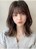 大人かわいい似合わせカット/インナーカラー/こなれミディ/新宿