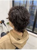 メンズウルフ。スパイラルパーマ