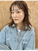 ワイドバング/レイヤーカット/透け感カラー/20代/30代