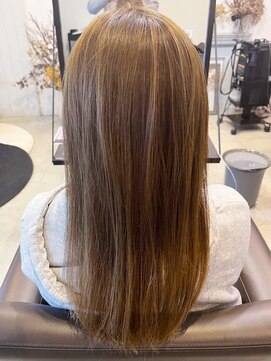 レポヘアー(Repos hair) 20代30代40代ハイライトストレートミルクティーアッシュ立体感