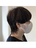 ショートマッシュウルフ×ハイライトカラー
