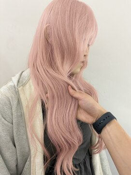 サンク 原宿 表参道(cinq) 透明感ピンクミルクティーベージュダブルカラーハイライトカラー