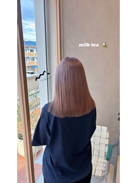 ムク 甲府(muku.) 前髪/ハイトーン/透明感カラー/ミルクティー