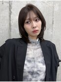 韓国風ハッシュカットレイヤーボブシースルーバングヘア