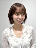 くびれボブレイヤーボブ外ハネ暖色カラー渋谷