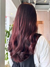 オックスクリエーション OX CREATION 小倉 レッドカラー/ブリーチなし/ダブルカラー/ロング/20代30代