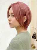 ピンク/ピンクベージュ/ブリーチ/ダブルカラー/ハイトーンカラー
