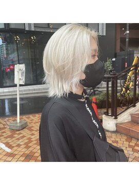 インク 渋谷(INK.) ミルクティーブロンドニュアンスウルフワンホンレイヤー渋谷