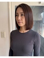 零秒女髪 千里丘店&nbsp;上品で艶やかなまとまりミディアムボブカラー髪質改善艶感
