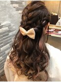 結婚式・2次会で似合う編み込みヘアセット