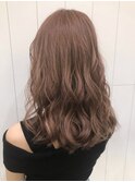 ピンクベージュ_クールショートピンクベージュボブルフ_ba244362