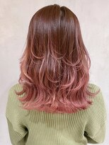 アイティーバイアルバム 藤沢店(IT by ALBUM)&nbsp;ピンクグラデーション_フェザーバングマッシュショート_ba325081