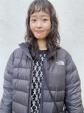 フェンヘアーアイス 中目黒(Fen.hair ici) 20代大人可愛いロングウルフくせ毛風パーマラベンダーベージュ