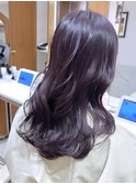 パープルアッシュ美髪エアリーロングレイヤー