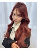 ブリーチなしダブルカラー　オレンジブラウン