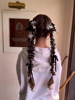 美容室 メザミー MESAMIES うなじスッキリツイン編み下ろし!結婚式二次会ドレス着物