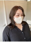 オリーブグレー　くびれヘア