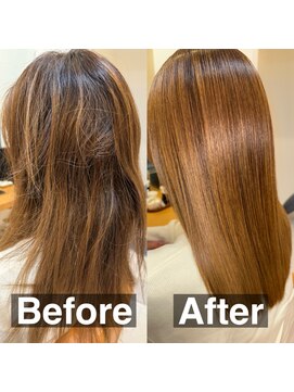 スリーク(SLEEK) SLEEK式髪質改善【縮毛矯正】ビフォーアフター　表面