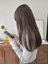 ヘアー アイス 御器所本店(HAIR ICI)&nbsp;ブリーチなしカラーチェリーレッド暖色カラーレイヤーカット