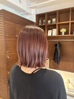 クラップス 杉田店(CLAPS)&nbsp;切りっぱなしボブ○ピンクオレンジカラー