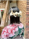 ボブ　飾りつけ　水引き　卒業式袴着付け　ヘアセット横浜★