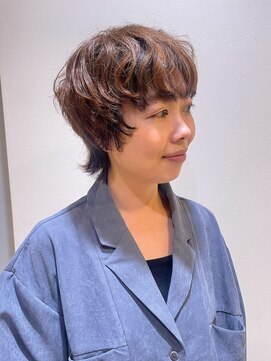 マレットヘアウルフカットローライト白髪ぼかし20代30代40代50代