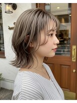 アズグロウヘアー(AS GROW HAIR) 韓国風くびれレイヤーミディ×ミルクティーベージュ