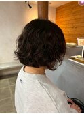 ボブ ミルクティーベージュ 艶髪 髪質改善カラー ショート