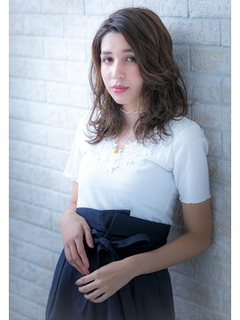 ヘアーアートシフォン 池袋西口店(Hair art chiffon) デザインカラー丸みショート無造作カールボブディイルミナカラー