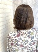 小顔セミウェットウェーブピンクベージュハイライトカラー