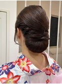 浴衣ロールシニヨン