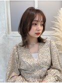 ウルフヘア/小顔ミディ/S字ウェーブ/韓国ヘア//髪質改善