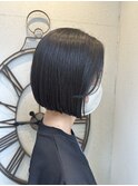切りっぱなしの韓国風ボブ