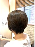 40代50代60代スッキリ丸みボブ/ショートグラデーションボブ