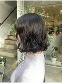 大きめカールのボブパーマ