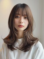 レヴ 草加店(LEV.)&nbsp;イメチェンワイドバングブルーブラック艶髪外ハネ