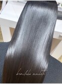 暗めカラー 美髪縮毛矯正ストレート 髪質改善 トリートメント