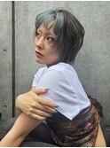【 オン眉ウルフショート × ライトブルー 】浅野美紀