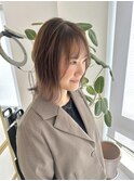 切りっぱなしボブ/ボブカット/デザインカラー/明るめ