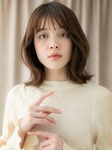 グレーブラウンマレットヘア小顔くびれミディアムX志木30代40代