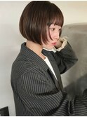 丸みが可愛いミニボブ 前髪あり ミニボブ