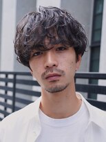 テン 心斎橋(tenn.)&nbsp;心斎橋シャドウパーマメンズマッシュウルフカット波巻きパーマ