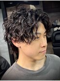 大分シャドウパーマメンズマッシュ波巻きパーマツイストパーマ