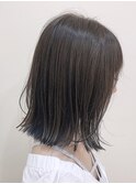 ○切りっぱなしロブ　インナーカラーネイビー＊