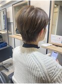 オリーブベージュ/ショート/コンパクトショート/大人かわいい