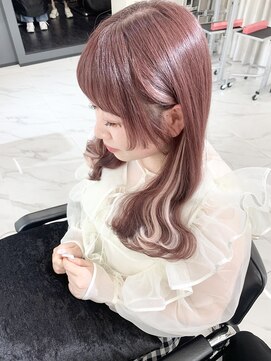 ランテルディ 渋谷(LANTERDIT) 【LANTREDIT】ピンクカラー（ブリーチ1回）インナーエクステ♪